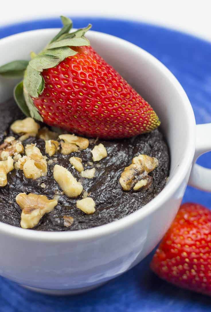 This Chocolate Banana Bread Mug Cake is healthy, high-protein, only takes a few minutes to make, and tastes amazing! It’s a great breakfast or post-workout snack.
