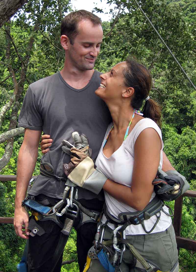 Tobias and Christel being active outside together