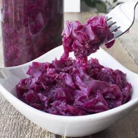 Braised Red cabbage is one of the most traditional Danish Christmas foods. It has a very unique sweet and sour, almost tangy, taste that I absolutely love. The recipe is super easy │ TheFitBlog.com