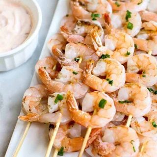 These Grilled Shrimp Skewers with a Creamy Chili Sauce One is of the easiest, healthiest, and tastiest things to make on the grill!