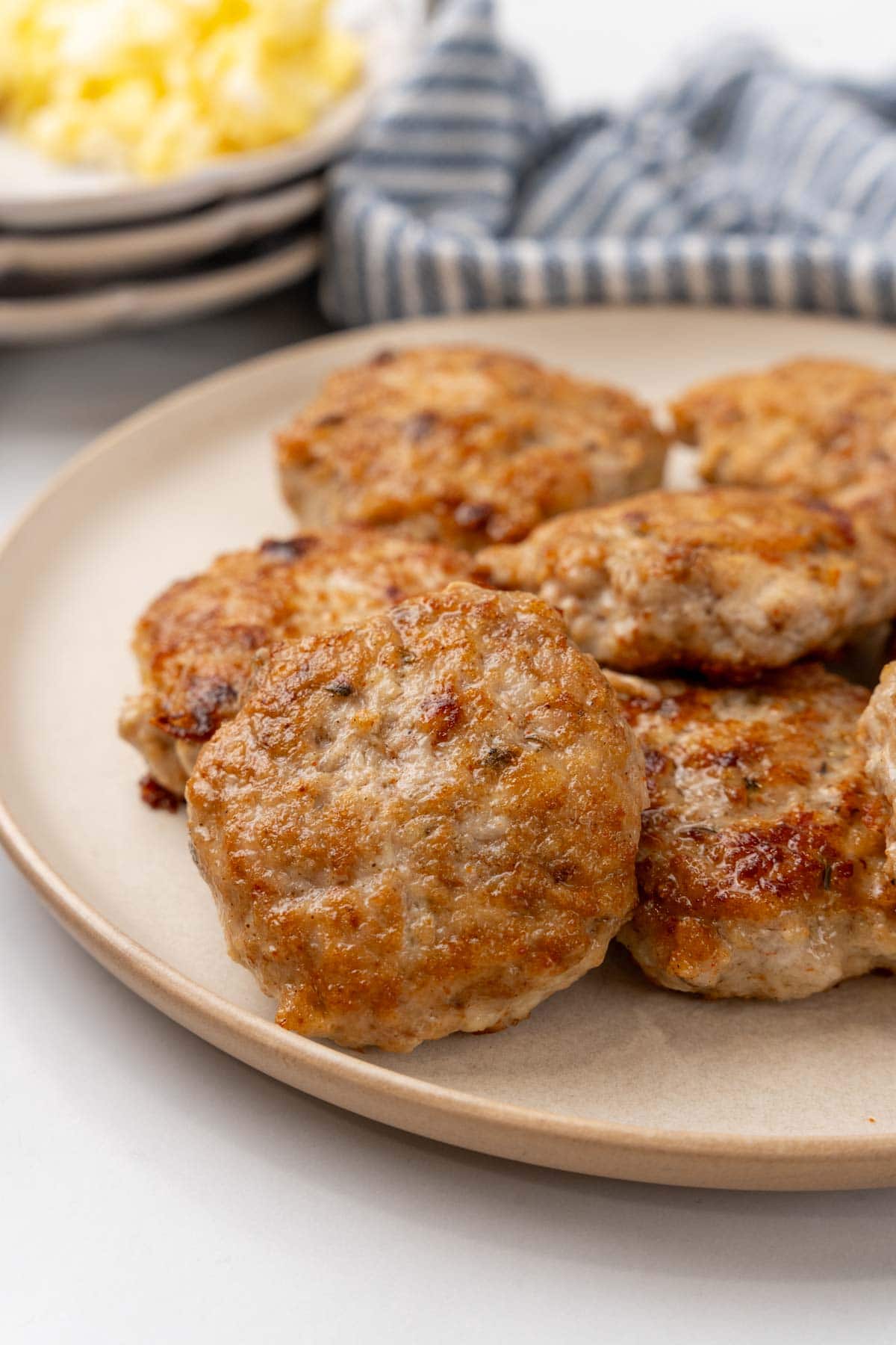 Low-Sodium Breakfast Sausage on a white plate