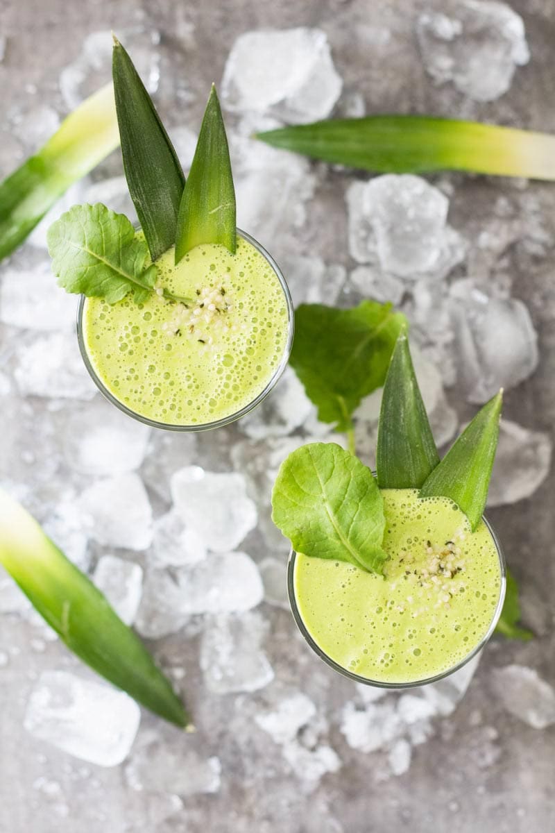 Pineapple Kale Smoothie – This delicious sugar-free smoothie only has 200 calories for a very large serving. Perfect for a workout shake or to cool off in the summer heat.