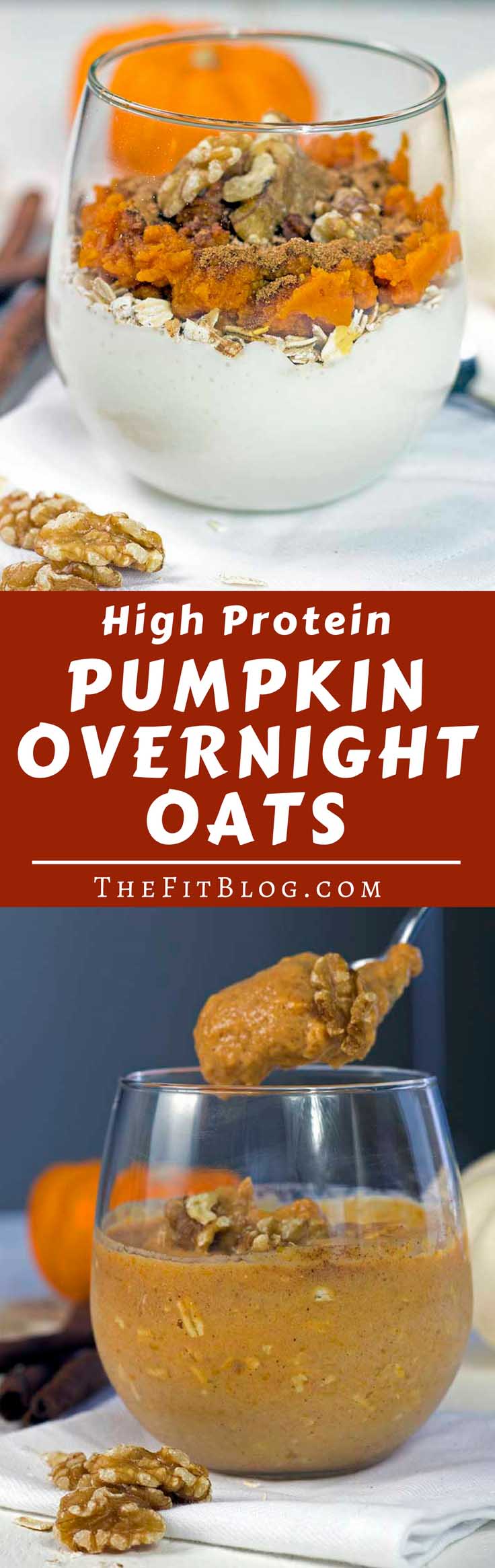 These Pumpkin Overnight Oats are a serving of yummy pumpkin and cinnamon goodness with enough protein to qualify as a healthy fitness breakfast or snack. #healthyeating #healthyrecipes #diabetesdiet #diabetesrecipes #diabeticdiet #diabeticfood #diabeticrecipe #diabeticfriendly #breakfast #oats #pumpkin