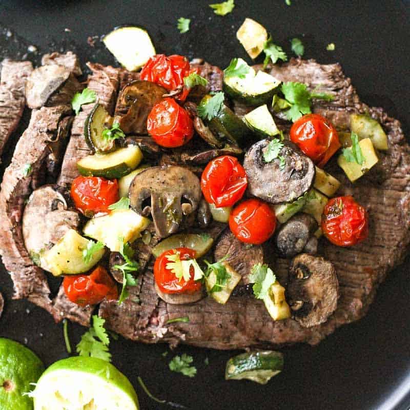 Grilled Flank Steak and Vegetables - Damn Delicious