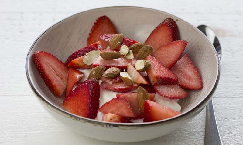 Greek yogurt with strawberries