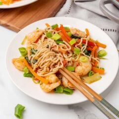 Shirataki Noodles with Shrimp Stir-Fry