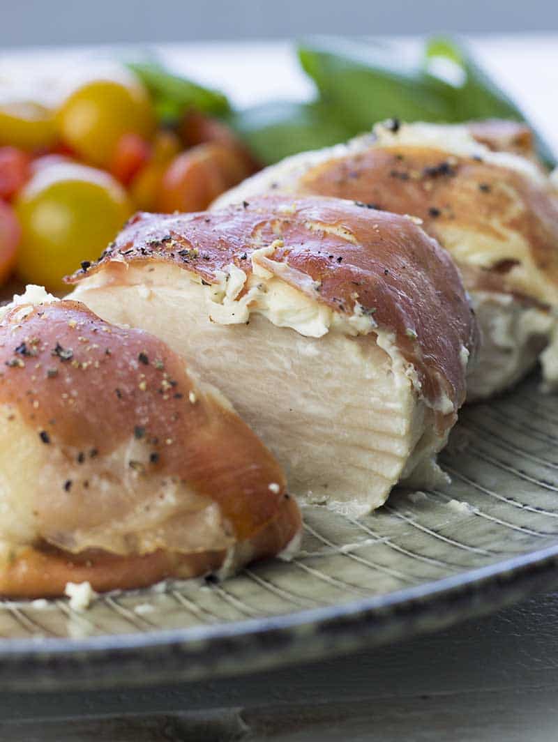 Prosciutto Wrapped Chicken Breast with Cream Cheese