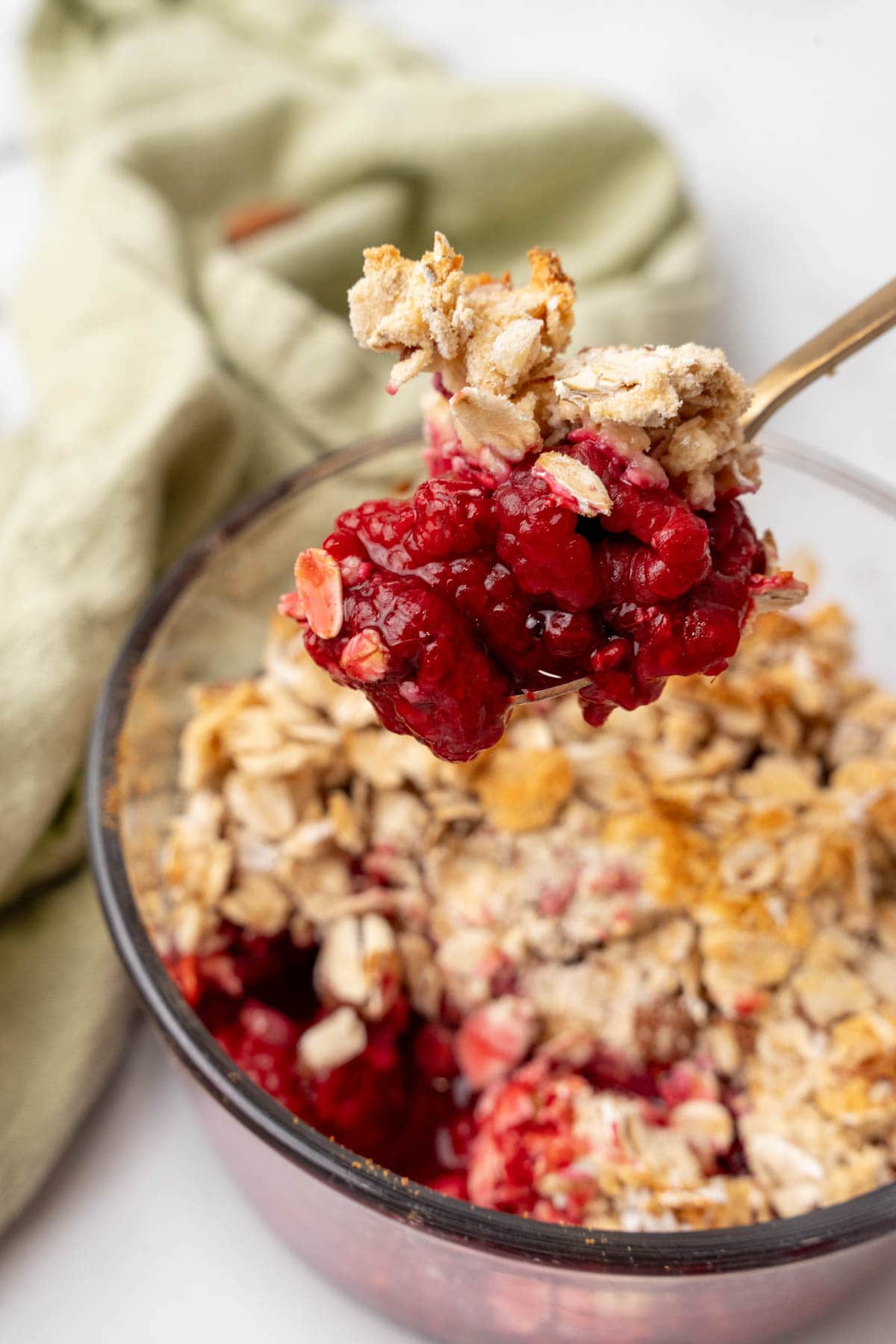 Spoonful of high-protein berry crumble