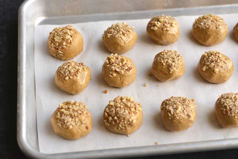 Tray with peanut butter balls