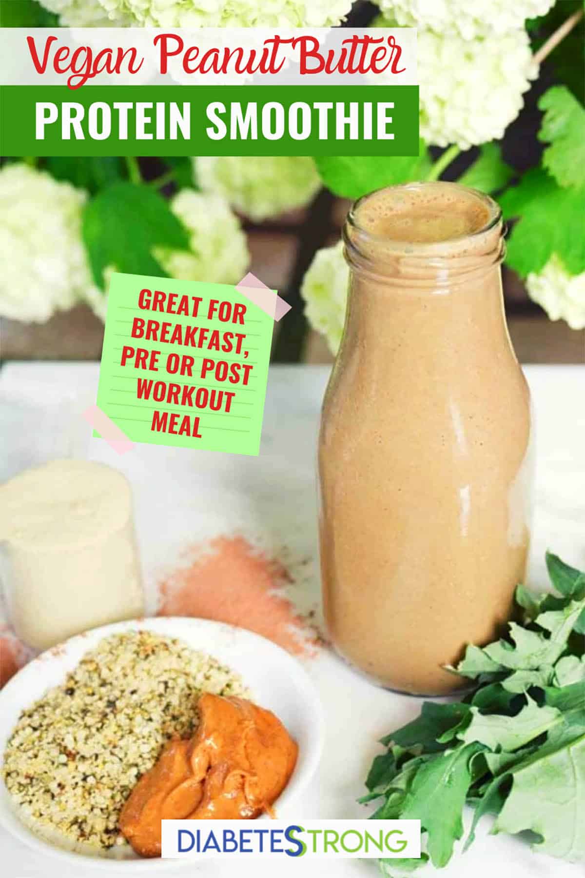 Vegan Peanut Butter Protein Smoothie Diabetes Strong