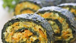 Healthy vegetarian spinach rolls