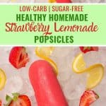 Healthy strawberry lemonade popsicles