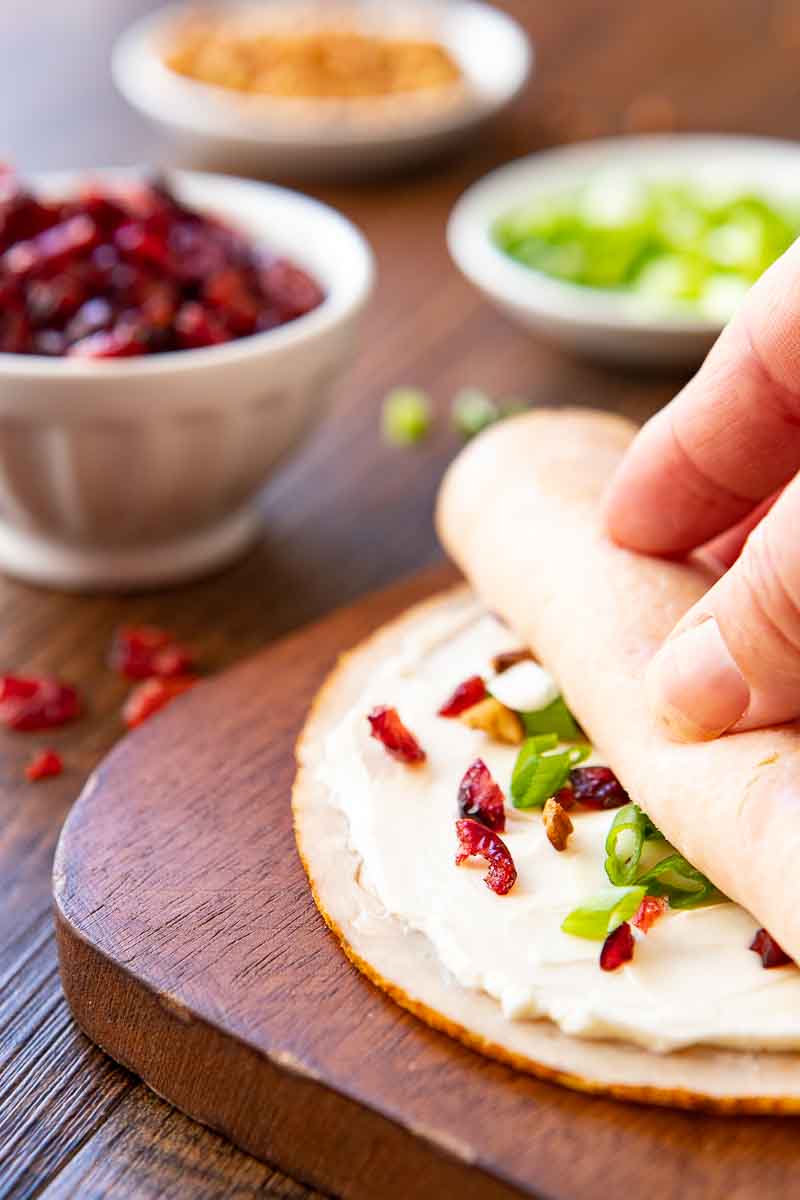 Healthy Turkey Roll-Ups with Cranberry and Pecan