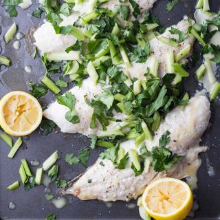 Snapper fillet with parsley and lemon