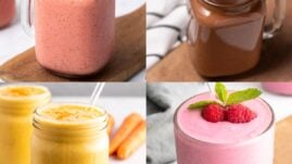 Collage of low-carb smoothies for diabetics