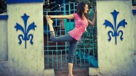 Rachel Zinman doing yoga