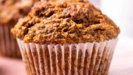 Close-up of a carrot cake muffin