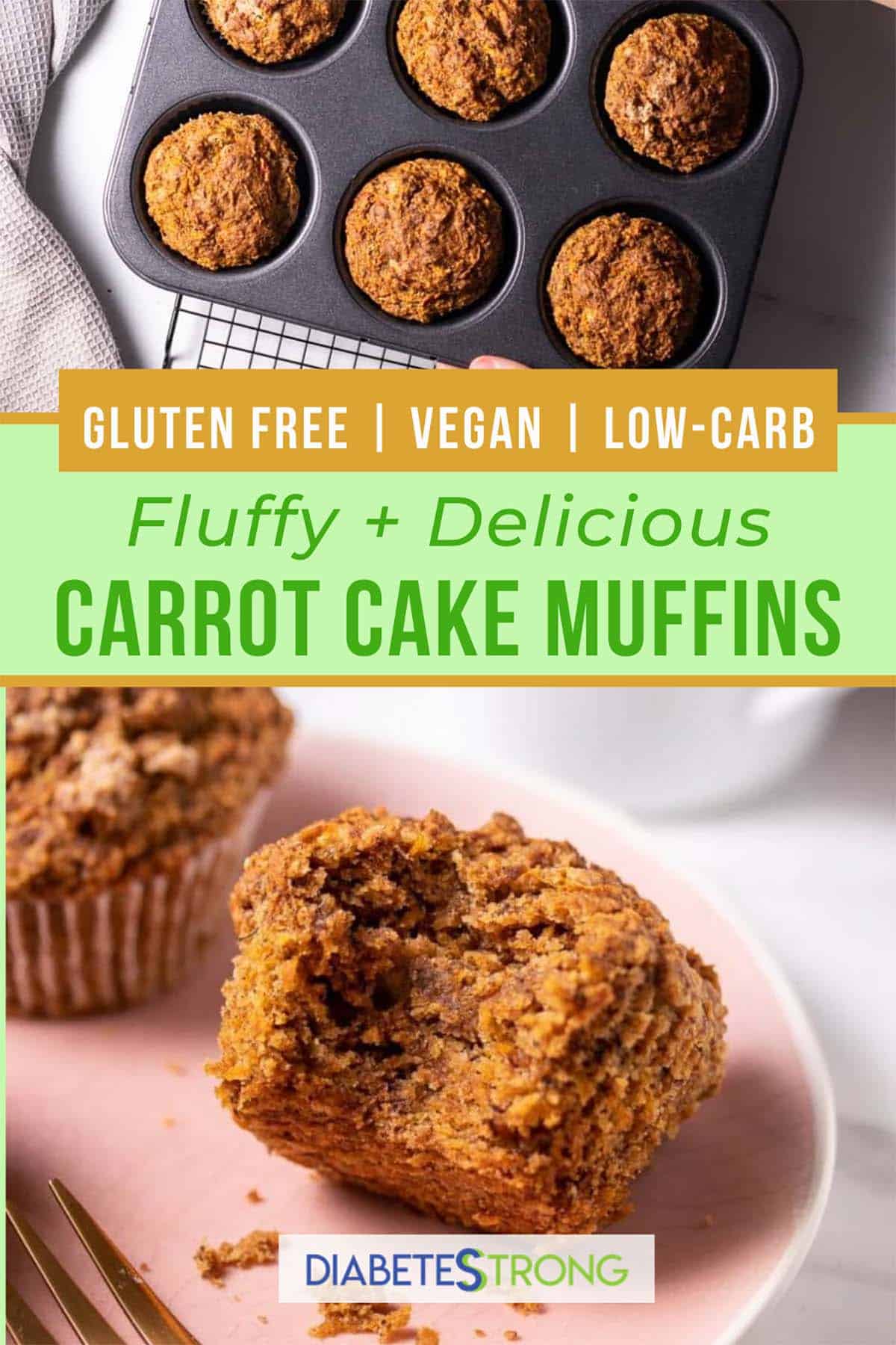 Healthy Carrot Cake Muffins (LowCarb, Vegan, GlutenFree) Diabetes