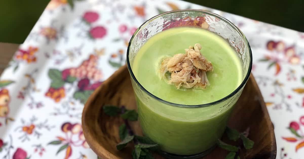 Cold Pea Soup with Crab and Mint Diabetes Strong