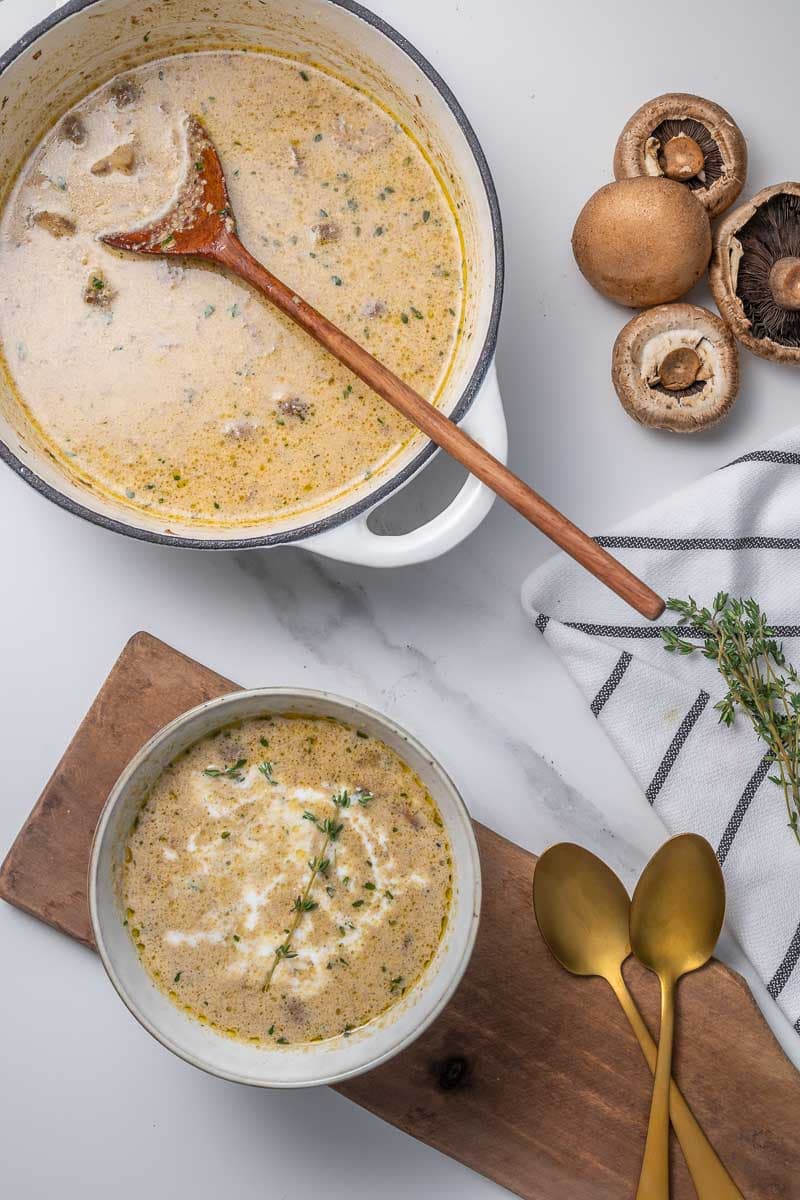 Drizzling some coconut milk into your soup before eating is a delicious garnish