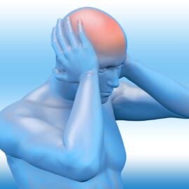 Image of a man clutching his head with headache pain