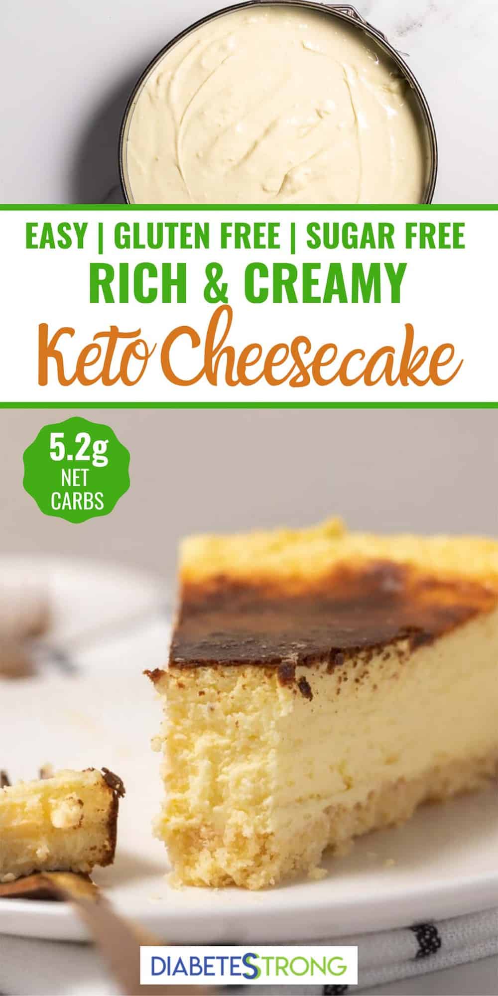 Low-Carb Cheesecake (Keto &amp; Gluten-Free) - Diabetes Strong