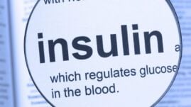 Word "insulin" in a magnifying glass