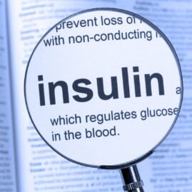 Word "insulin" in a magnifying glass