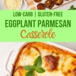 Eggplant parmasan and photo of ingredients