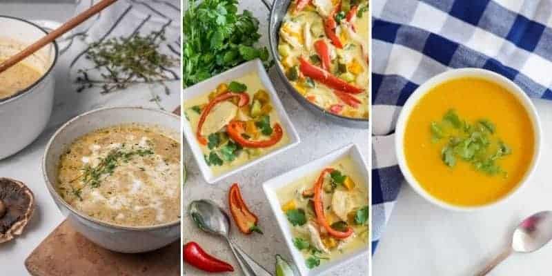 featured image for the low carb soup recipe roundup