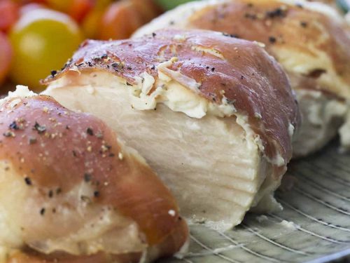 Prosciutto-wrapped chicken breast
