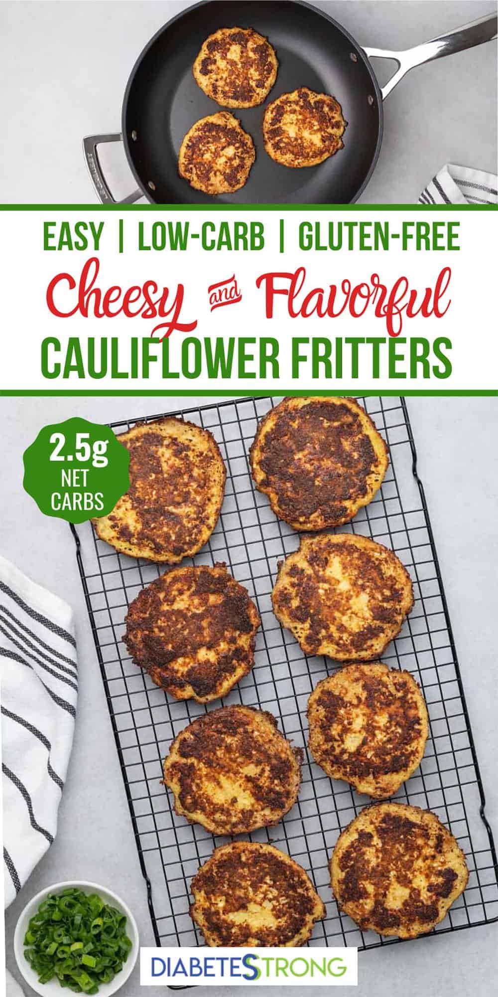 LowCarb Cheesy Cauliflower Fritters Recipe Diabetes Strong