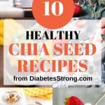 Collage of chia seed pudding images