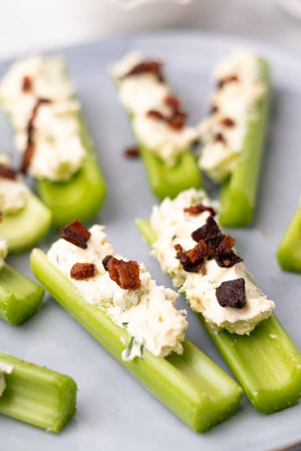 Stuffed Celery with Cheese, Bacon, and Herbs (LowCarb) Diabetes Strong