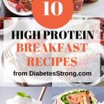 Collage of high protein breakfast recipes