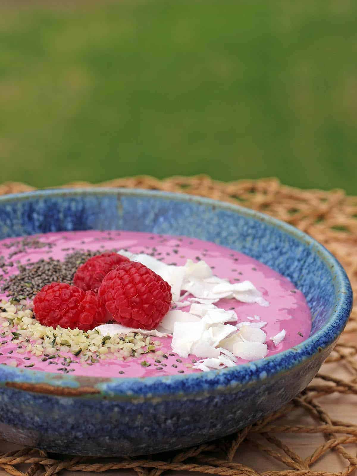 Close-up of the smoothie bowl