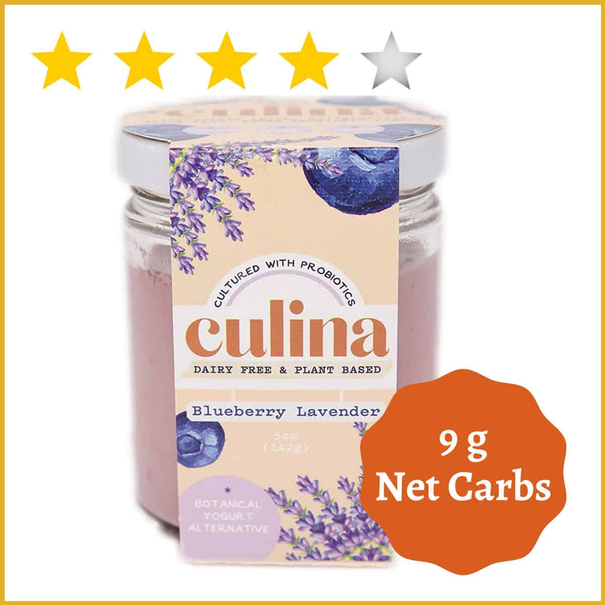 Culina Organic Dairy Free Coconut Yogurt Alternative, Blueberry Lavender