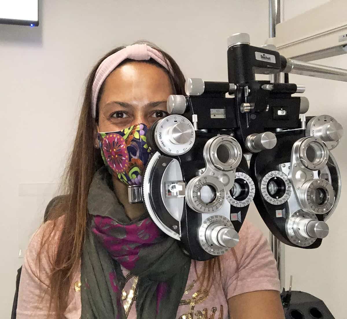 Christel at the eye doctor