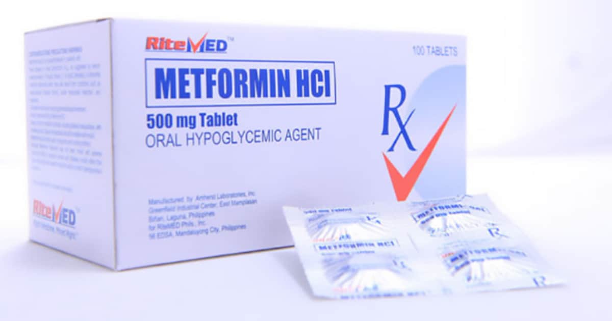 Box of metformin tablets