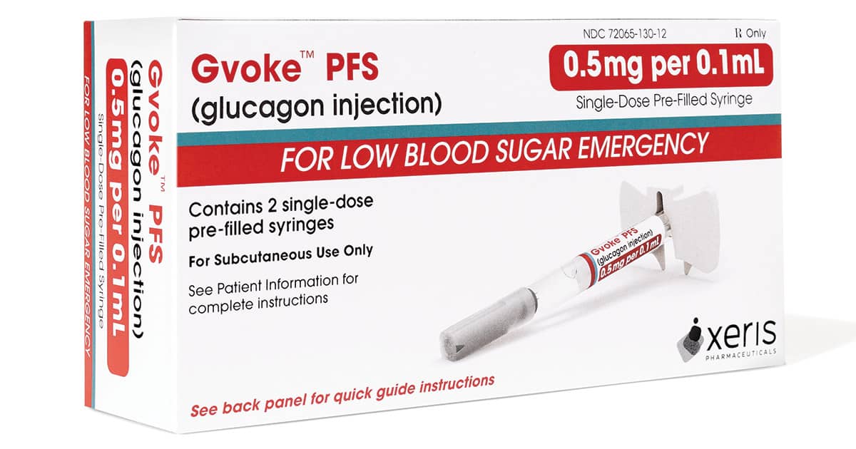 Box of Gvoke prefilled syringes