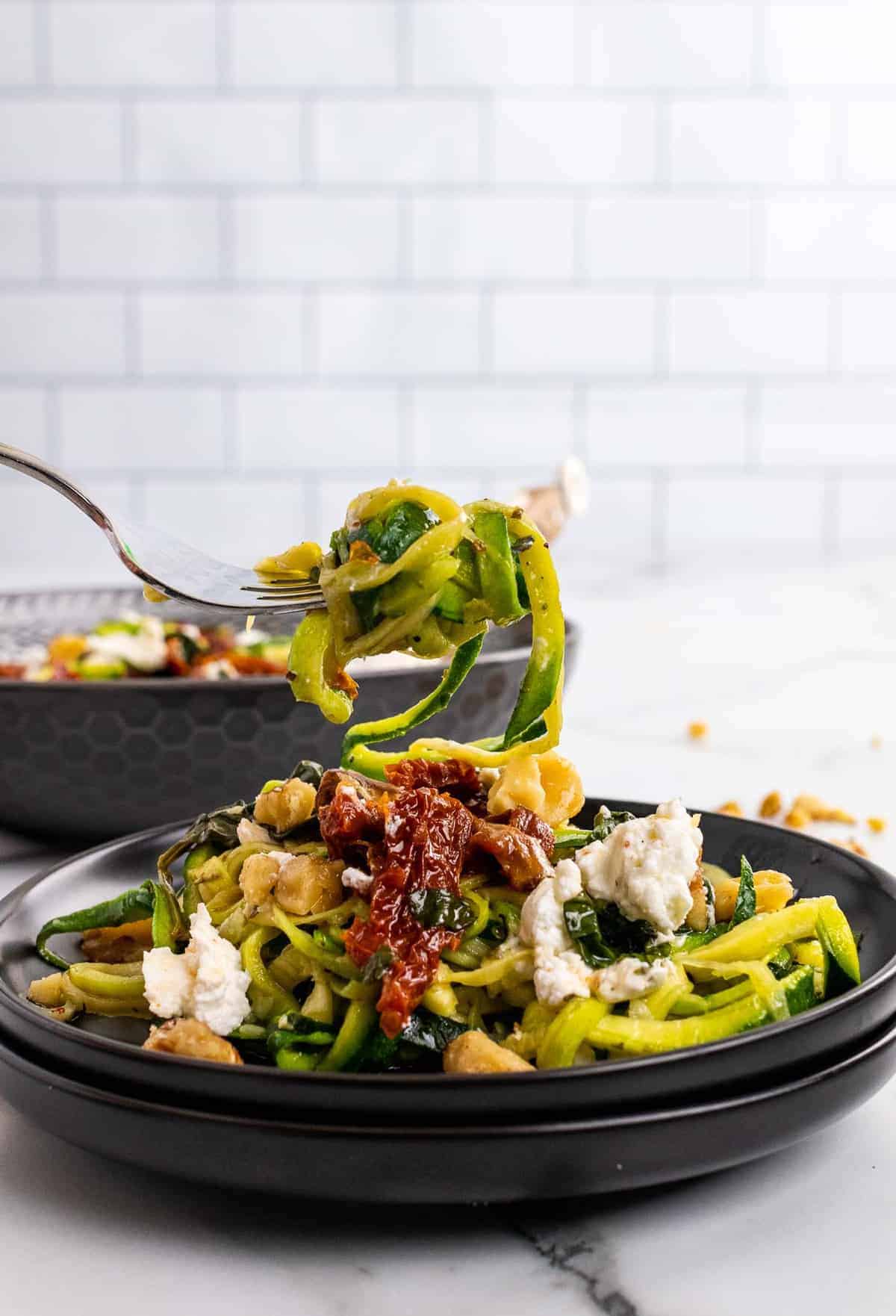 Mediterranean Zucchini Noodles with Goat Cheese Diabetes Strong