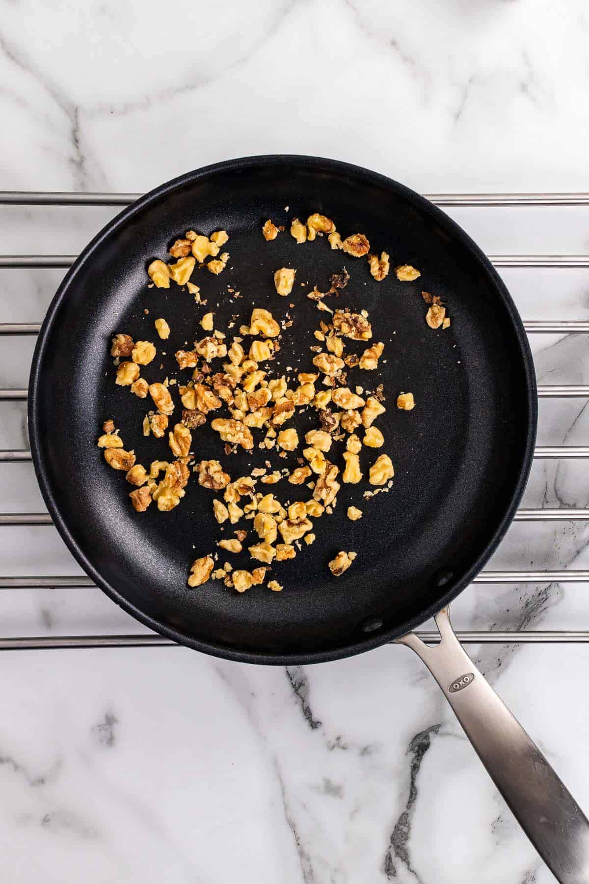 Walnuts browning on a pan