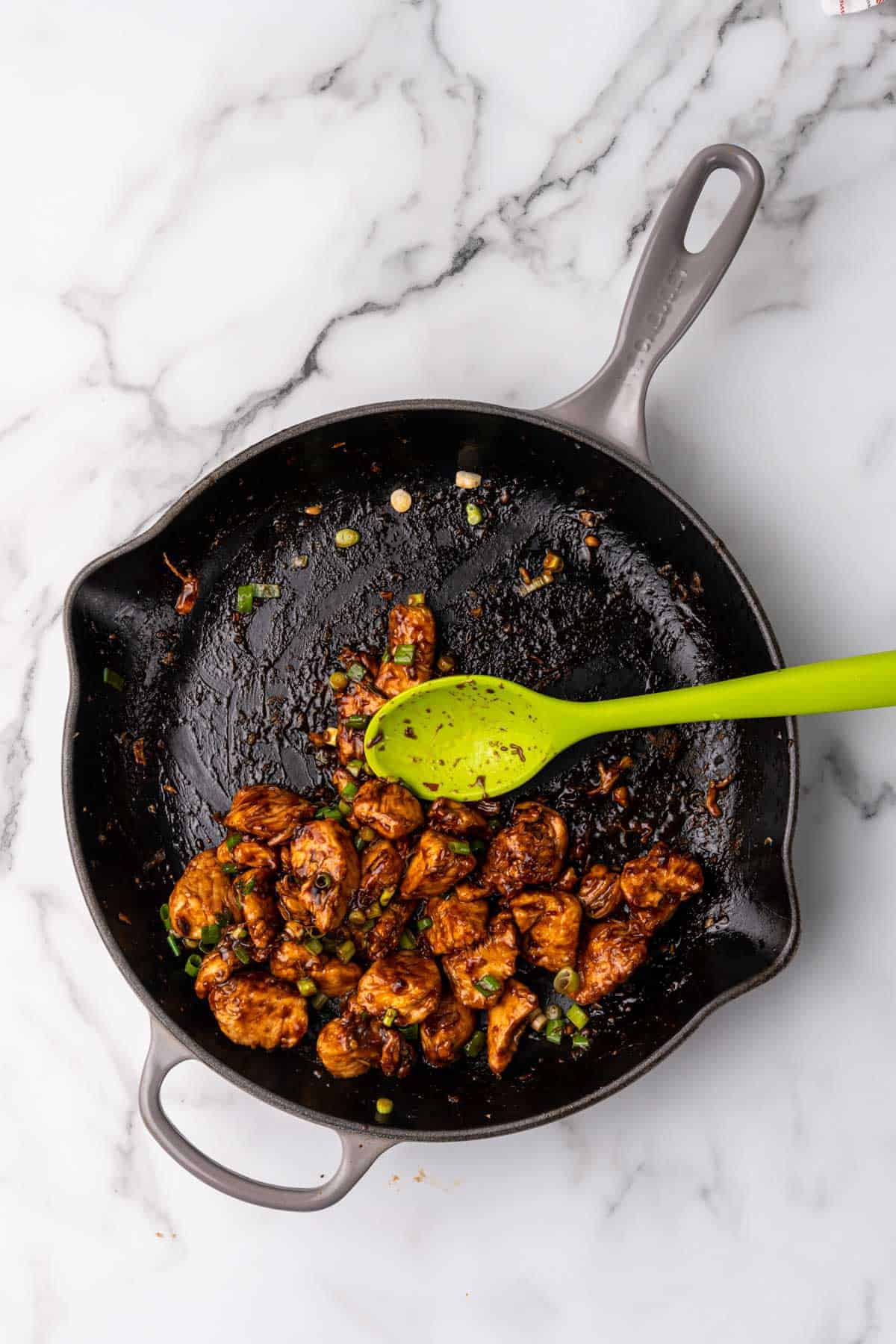 Finished Low-Carb General Tso's Chicken in a pan
