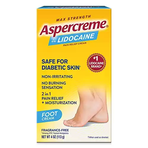 Aspercreme Odor Free Max Strength Lidocaine Foot Pain Relief Creme