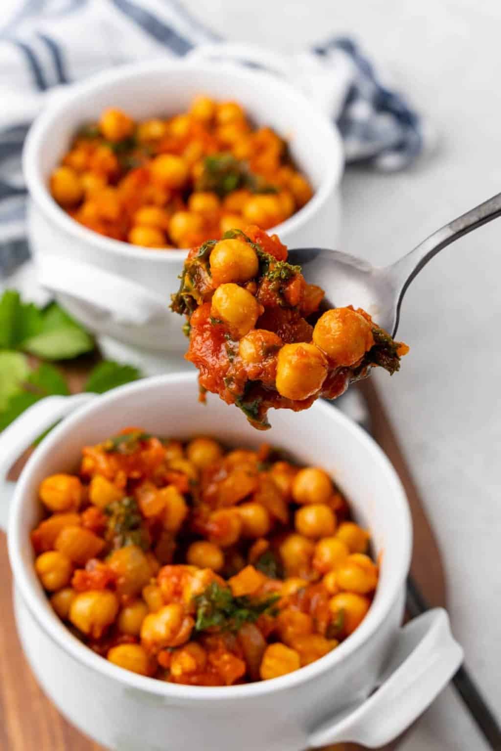 Stewed Chickpeas and Tomatoes with Kale Diabetes Strong