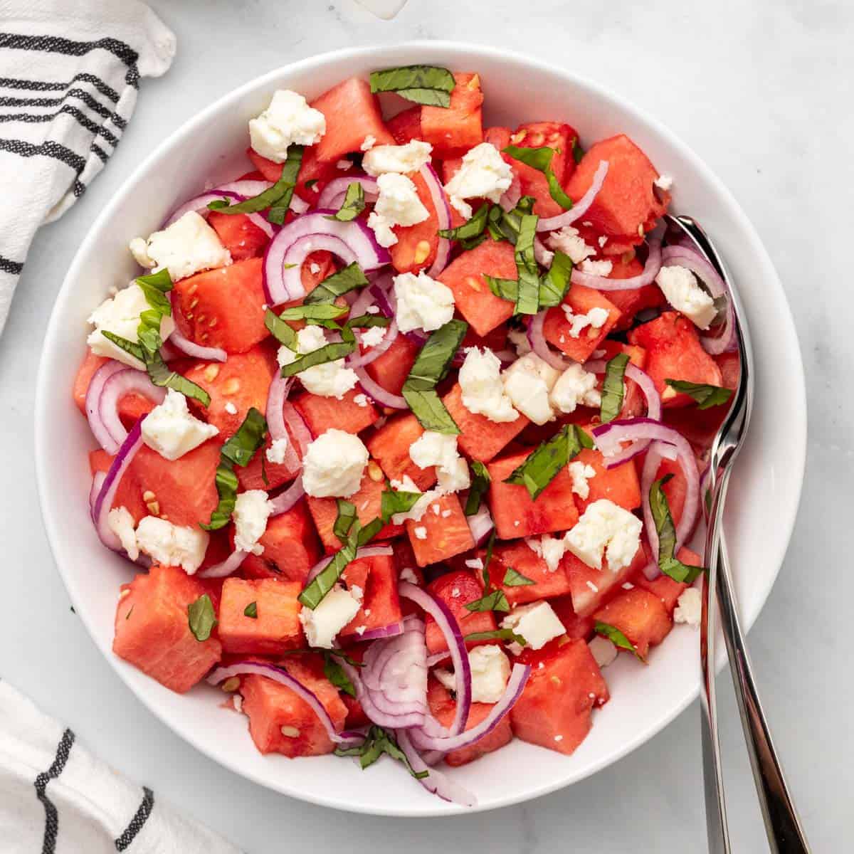 Watermelon Salad With Goat Cheese And Basil Diabetes Strong