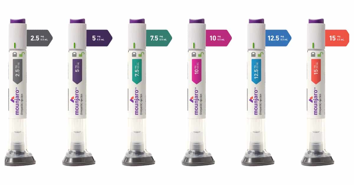 Six different doses of Mounjaro side by side