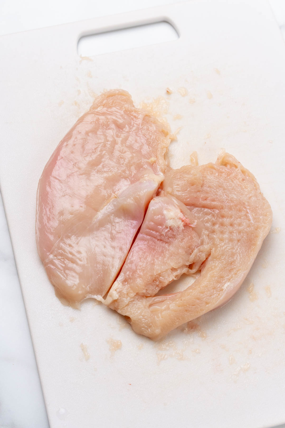 Chicken breast pounded flat
