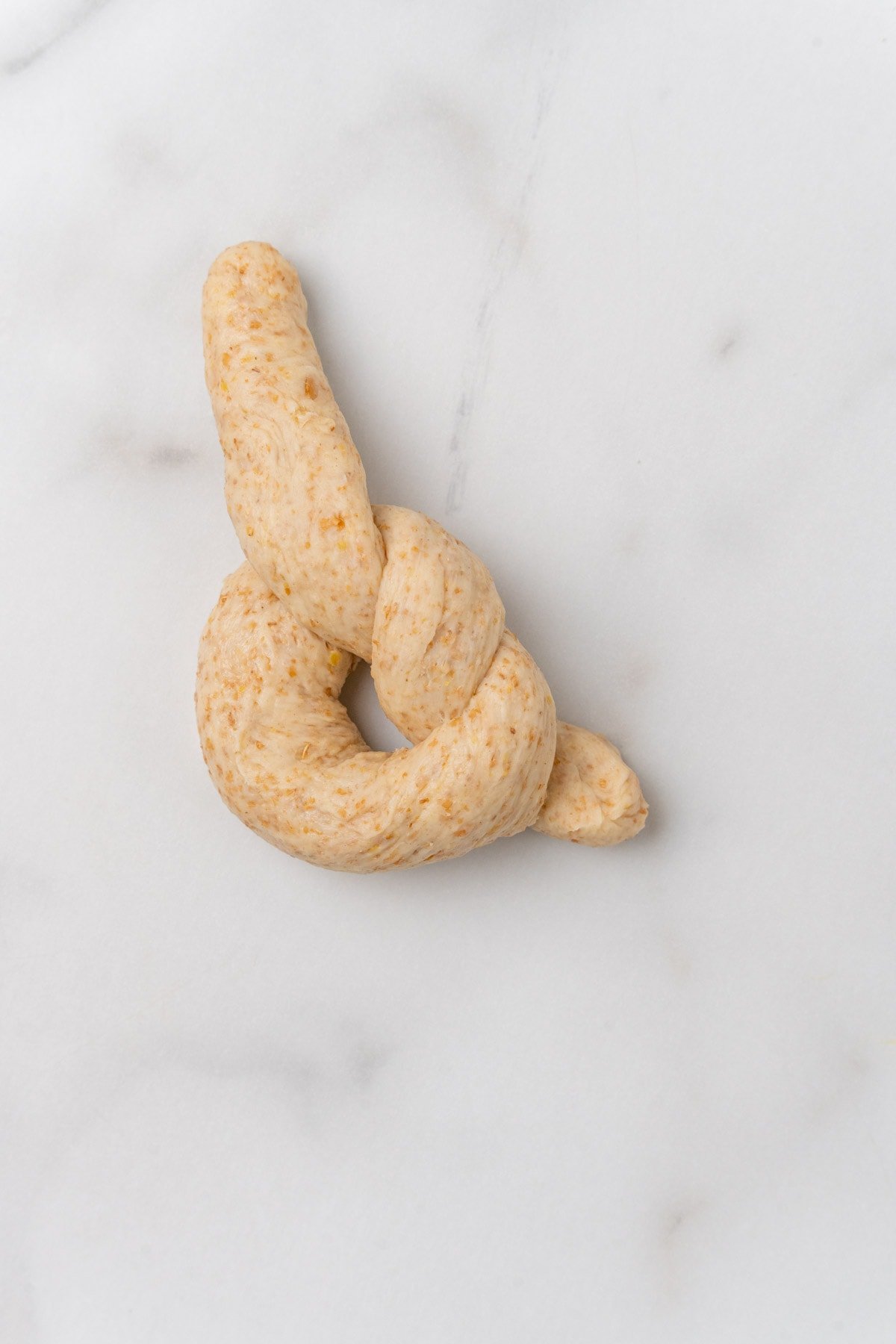 Rope of dough tied into a knot