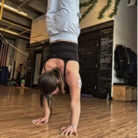 Girl doing handstand